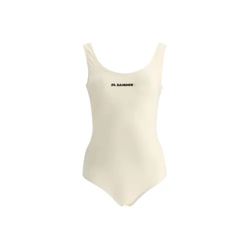 JIL SANDER + Logo Printed One Piece Swimsuit