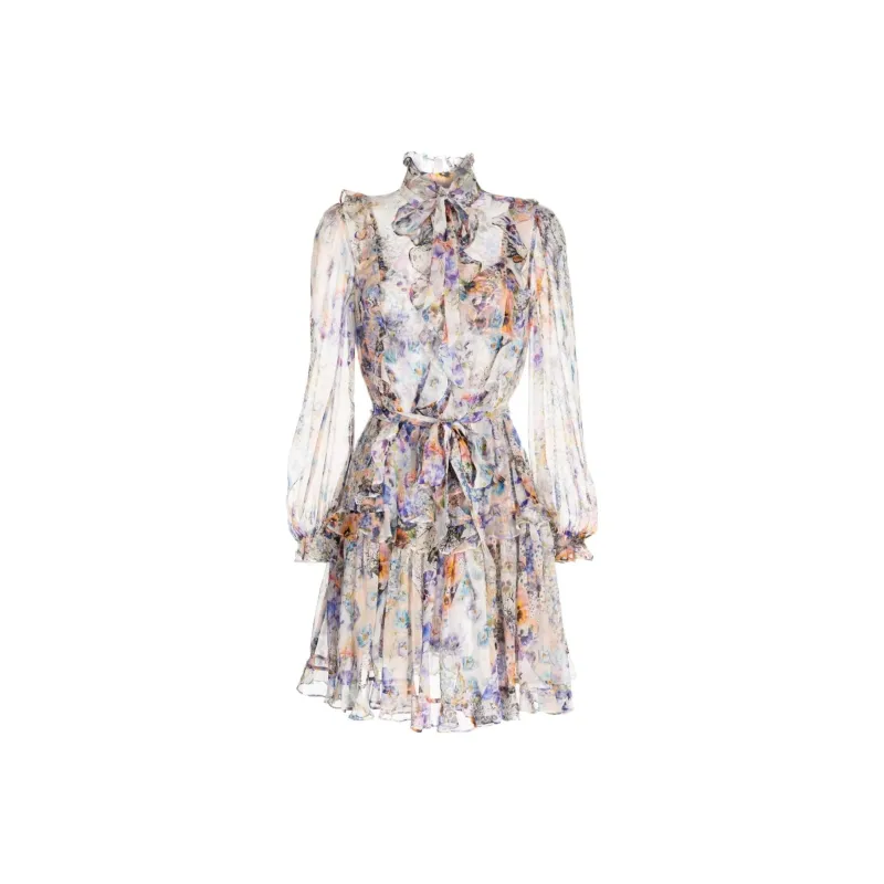 Zimmermann Long Sleeved Dress Women's Multicolor-0