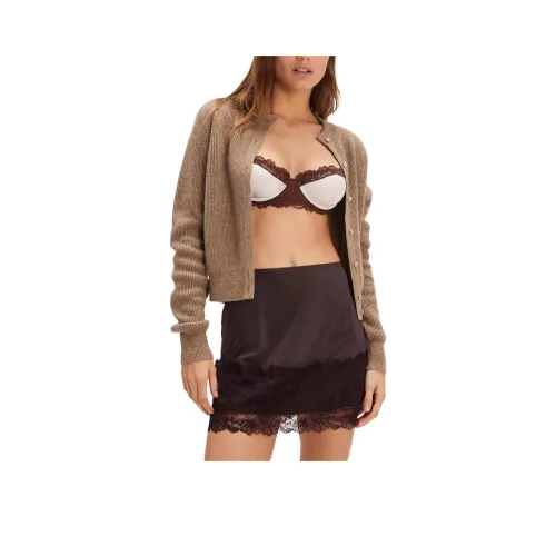 FREE PEOPLE Party Crashers Half Slip Casual Short Skirts Women's Espresso Combo/Dark Coffee Color