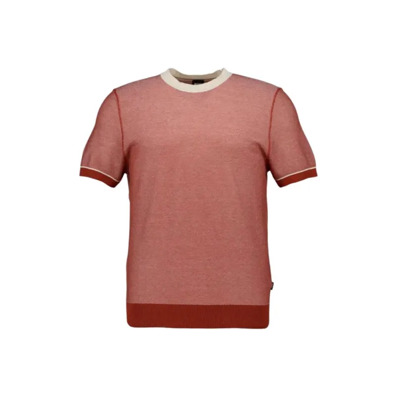 HUGO BOSS Textured Short sleeve Knit Top-0