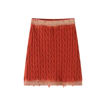 Coca Cola Casual Short Skirts Women's Autumn Orange
