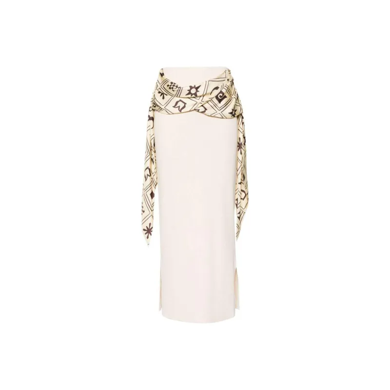 NANUSHKA Maltha Scarf detail Midi Skirt-0