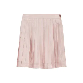VERSACE Pinstripe Chain Silk Twill Skirt 'Pink/Milk'