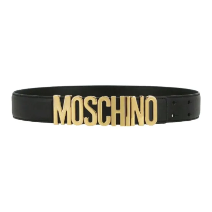 MOSCHINO Calf Leather Logo Belt-3