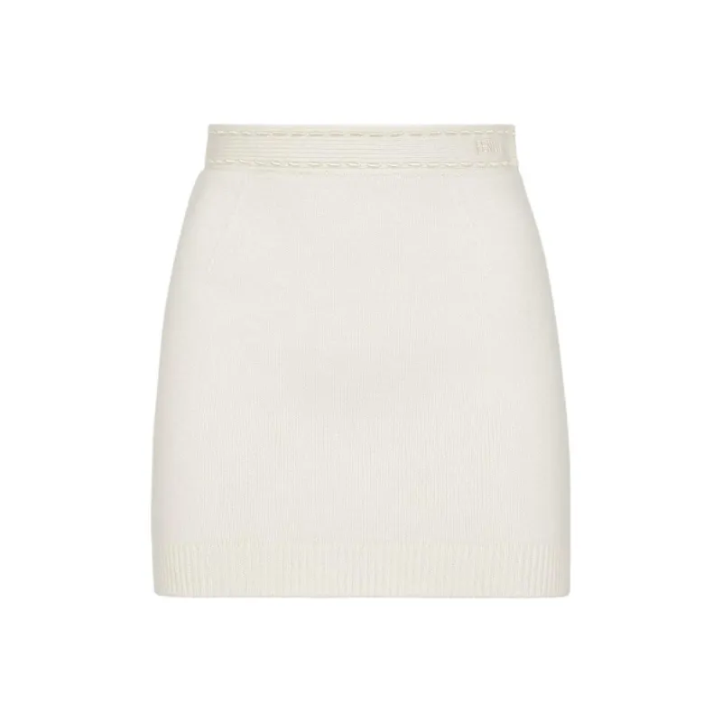 FENDI Ribbed Knit Mini Skirt-0