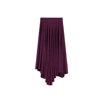 SCANLAN THEODORE Tinsel Drape Skirt Casual Long Skirts Women's Aubergine/Eggplant Purple