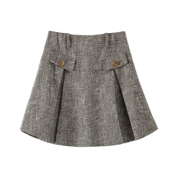 BANANA CICI Casual Short Skirts Women's Gray