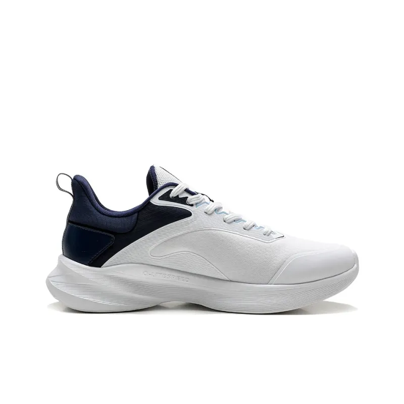 QIAODAN Cushioning, Wear Resistant Low Top Casual Running Shoes Men's White Blue-1