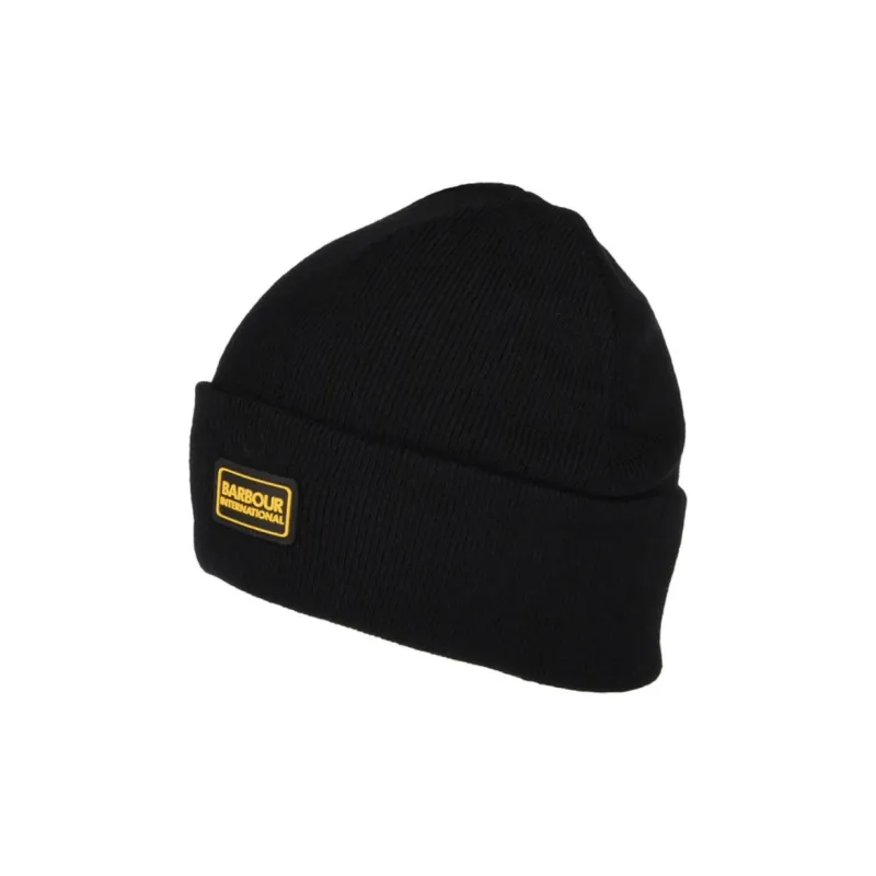 BARBOUR Logo Patch Ribbed Beanie-2