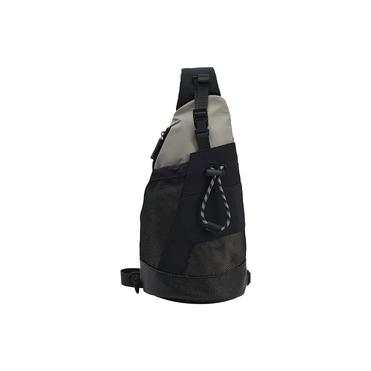 URBAN REVIVO Fabric Sling Bag Men's Black-0