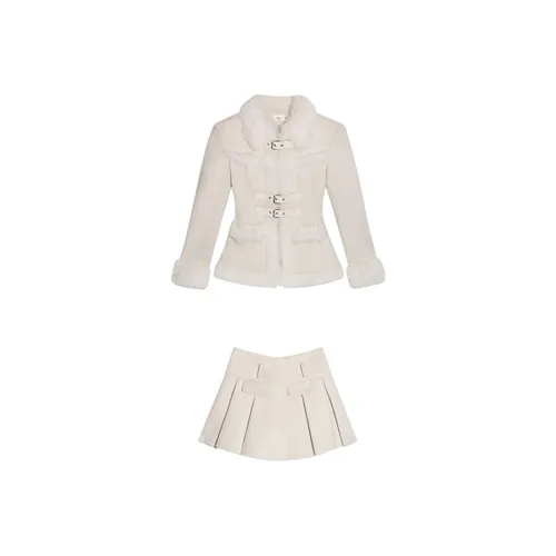Qiuerle Skirt Set Women's White