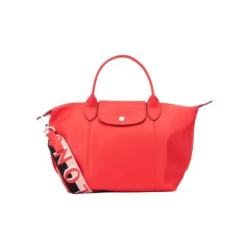 LONGCHAMP Genuine Leather Shoulder Bag Crossbody Bag Handbag Women's Red