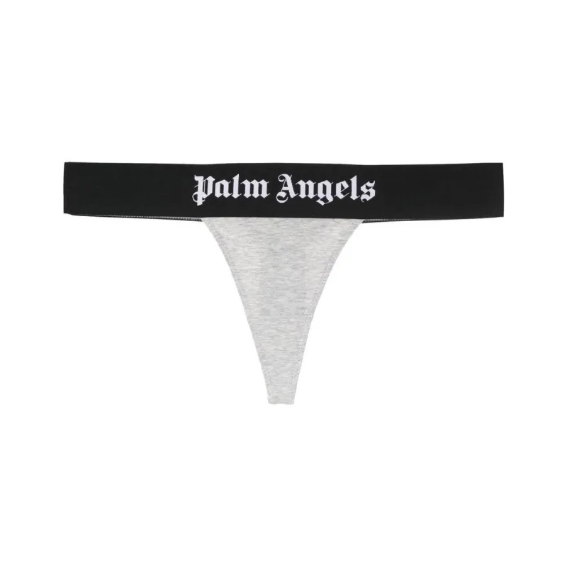 PALM ANGELS Logo trim Stretch cotton Thong-0