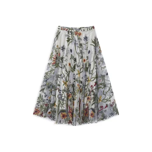 Insect Casual Long Skirts Women's Beige Apricot