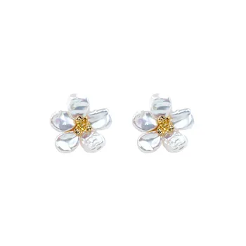 ANGEPERLE Pearl Stud Earrings Women's