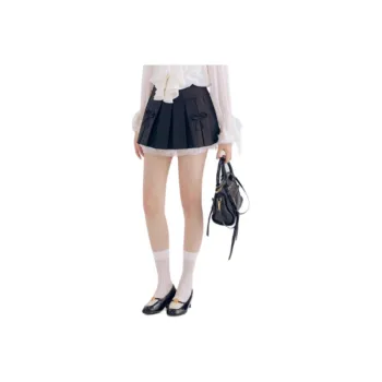 DEAR DEER PUFF Casual Short Skirts Women's Black