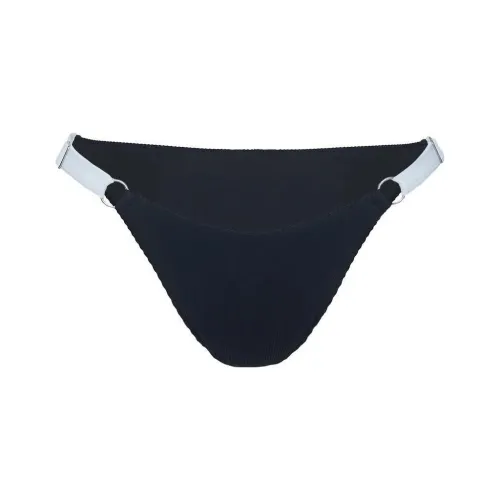 PRINCESS POLLY TAVISON HIGH CUT RIBBED BIKINI BOTTOMS Swimming Shorts Women's BLACK/Black