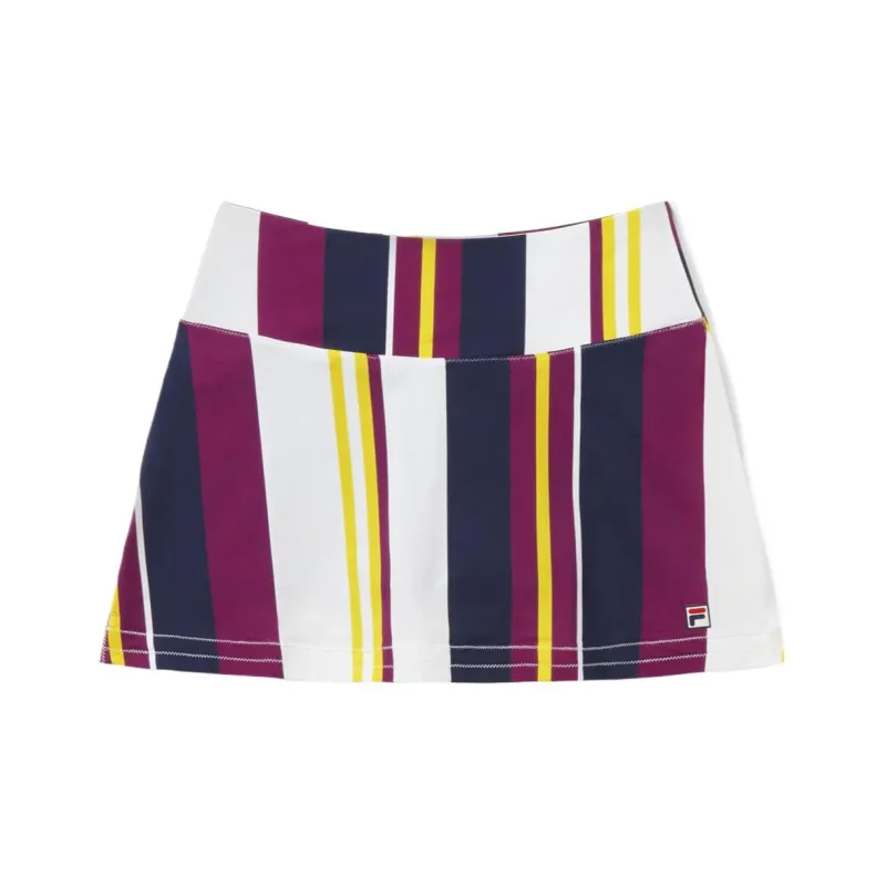 FILA Heritage Casual Short Skirts Women's Bold Purple Stripes Marine Blue-0