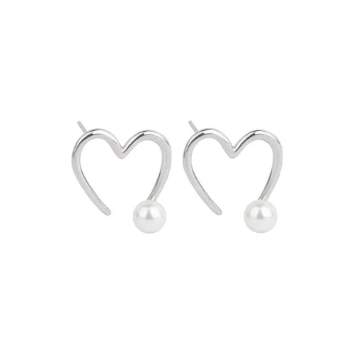 PHOENIXSILY 999 Fine Silver Stud Earrings Women's
