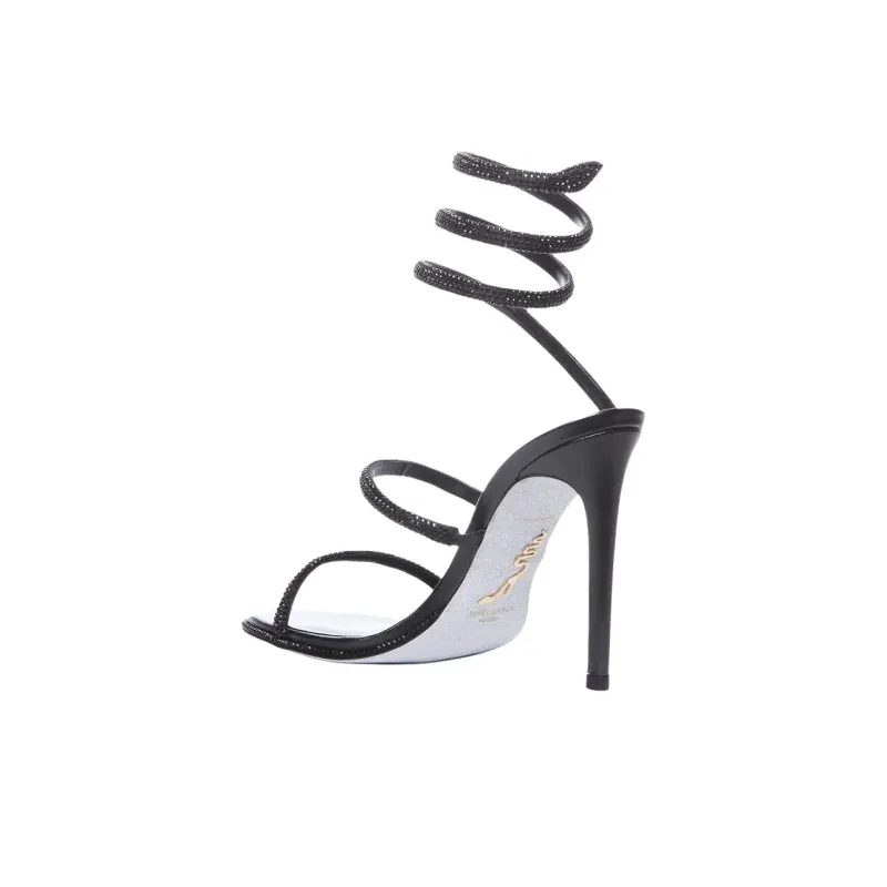 RENE CAOVILLA One Strap Sandals 10.5cm Women's Black-3