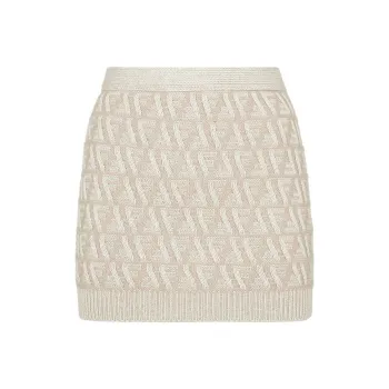 FENDI Logo Intarsia Knit Skirt