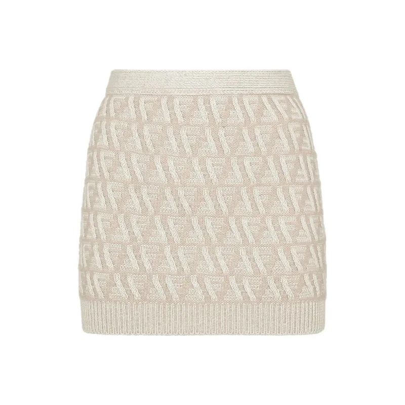 FENDI Logo Intarsia Knit Skirt-0