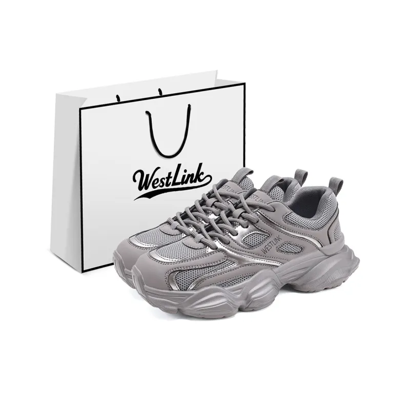 WESTLINK Breathable Height Increasing Low-Top Chunky Sneakers Women's-14