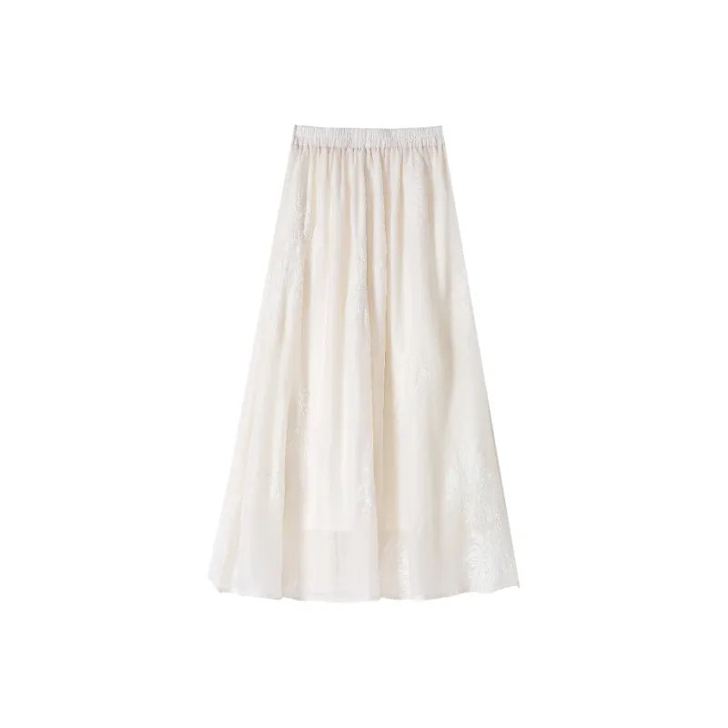 0571 Family Casual Long Skirts Women's Apricot-0