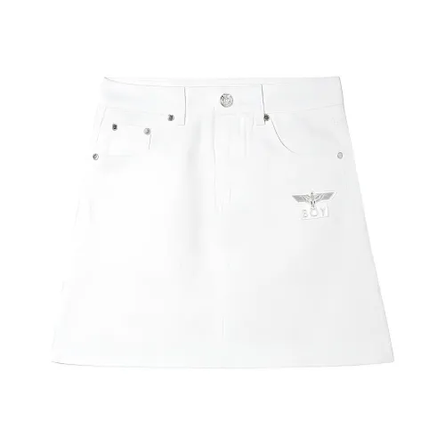 Boy London Denim Short Skirts Women's White