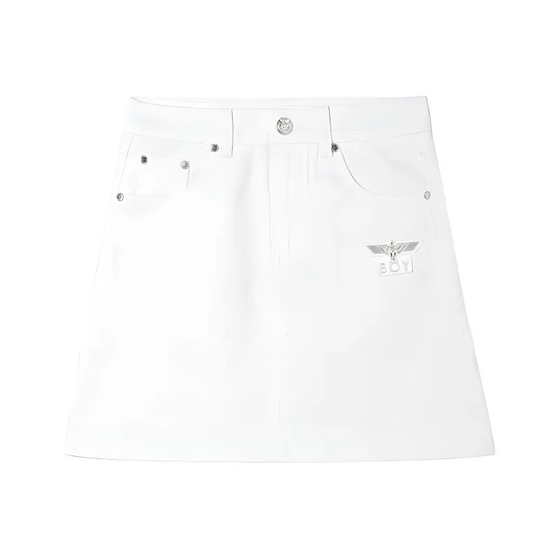 Boy London Denim Short Skirts Women's White-0
