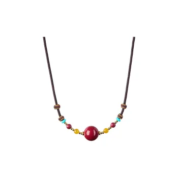 Stone Notes Reconstructed Cinnabar Necklaces Unisex
