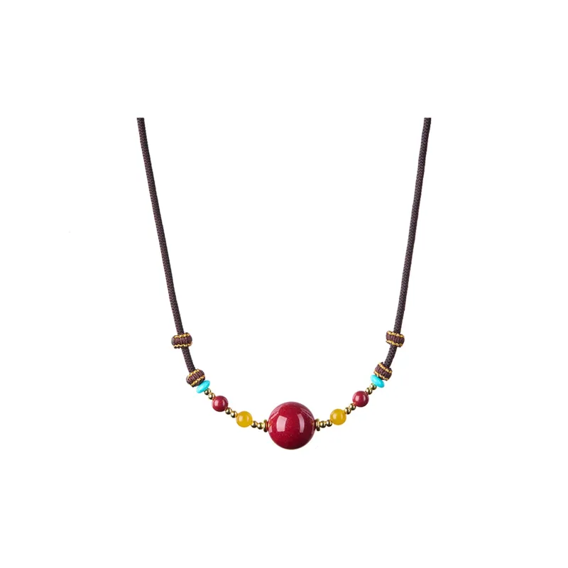 Stone Notes Reconstructed Cinnabar Necklaces Unisex-0