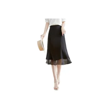 Like The Age Of Water Casual Long Skirt Women's Black