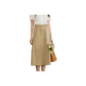 ZIHAN Casual Long Skirt Women's Tea Tree Green
