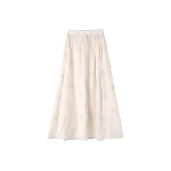 0571 Family Casual Long Skirts Women's Beige