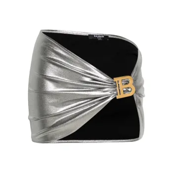 BALMAIN Casual Short Skirts Women's Silver