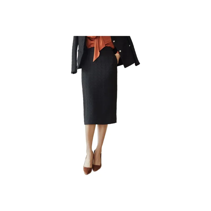 ROEYSHOUSE Casual Long Skirts Women's Black-0
