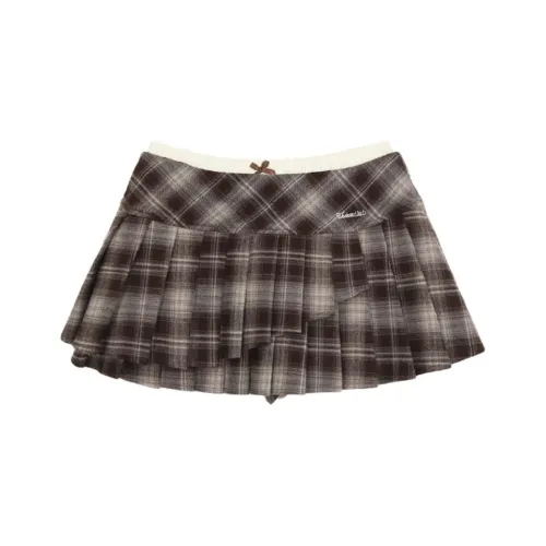 WEEKEND HUB Casual Short Skirts Women's Coffee In Stock