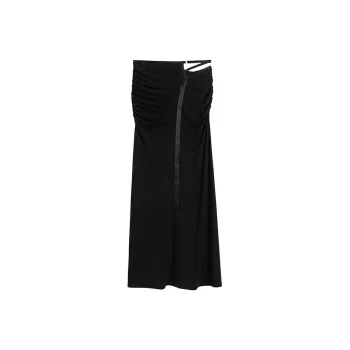 Ouyang Casual Long Skirts Women's Black
