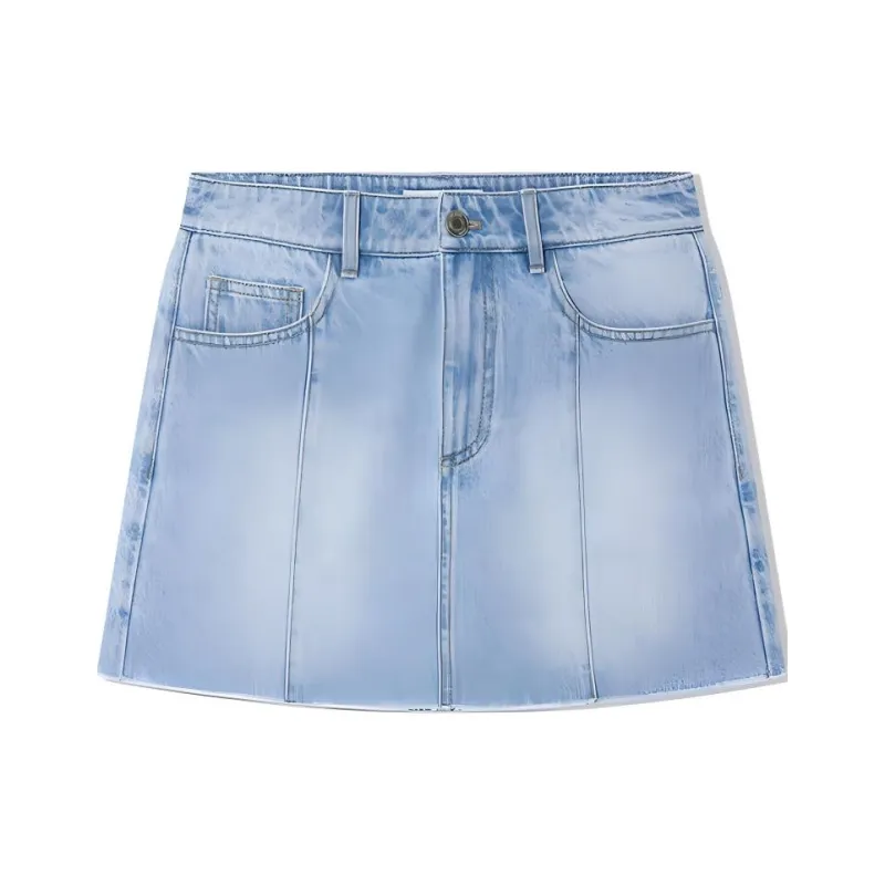 COVERINS Denim Short Skirts Women's Light Blue-0