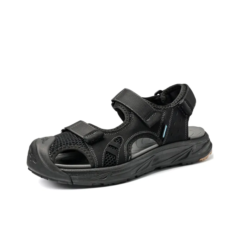 QIUTEXIONG Beach Sandals Men Black/Gray-2