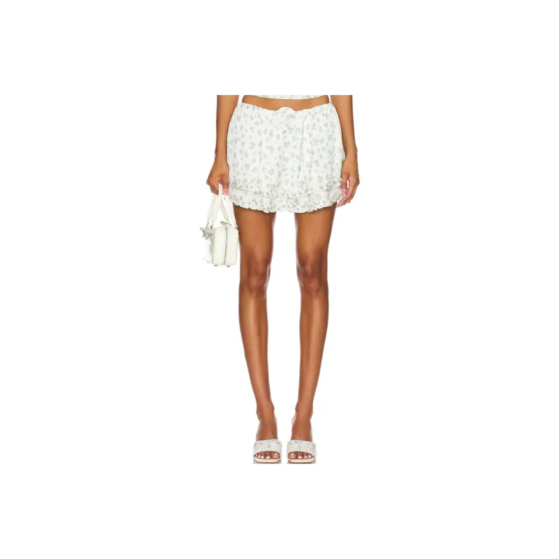 FOR LOVE & LEMONS Casual Short Skirts Women's Blue White-0