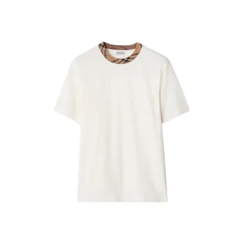 Burberry Checked trim Cotton T shirt