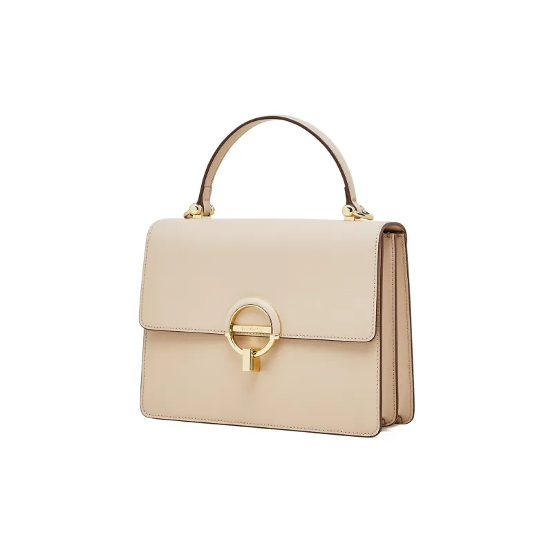 PIERRE CARDIN Genuine Cow Leather Shoulder Bag, Crossbody Bag, Handbag Regular Women's Beige-21
