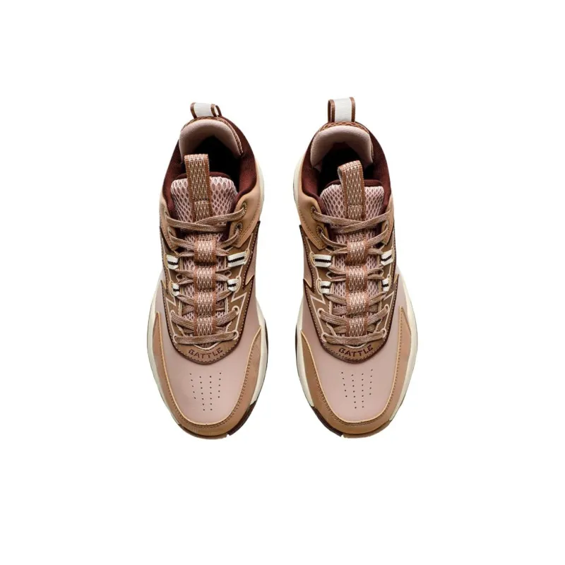 QIAODAN Anti Slip Wear Resistant Low Top Basketball Shoes Men's Brown-3