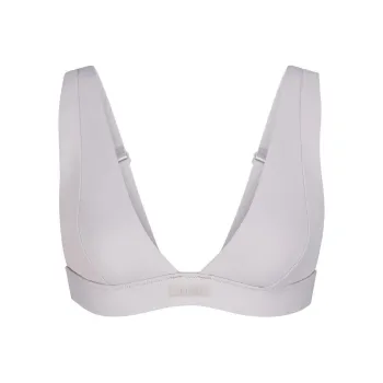 SKIMS SIGNATURE SWIM PLUNGE BIKINI TOP Bikini Women's Chrome/Chrome-Plated