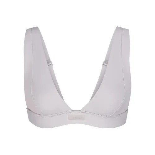 SKIMS SIGNATURE SWIM PLUNGE BIKINI TOP Bikini Women's Chrome/Chrome-Plated