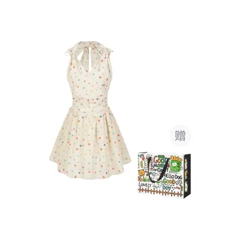 DEDY Sleeveless Dresses Women's Rainbow Polka Dot Dress Shopping Bag