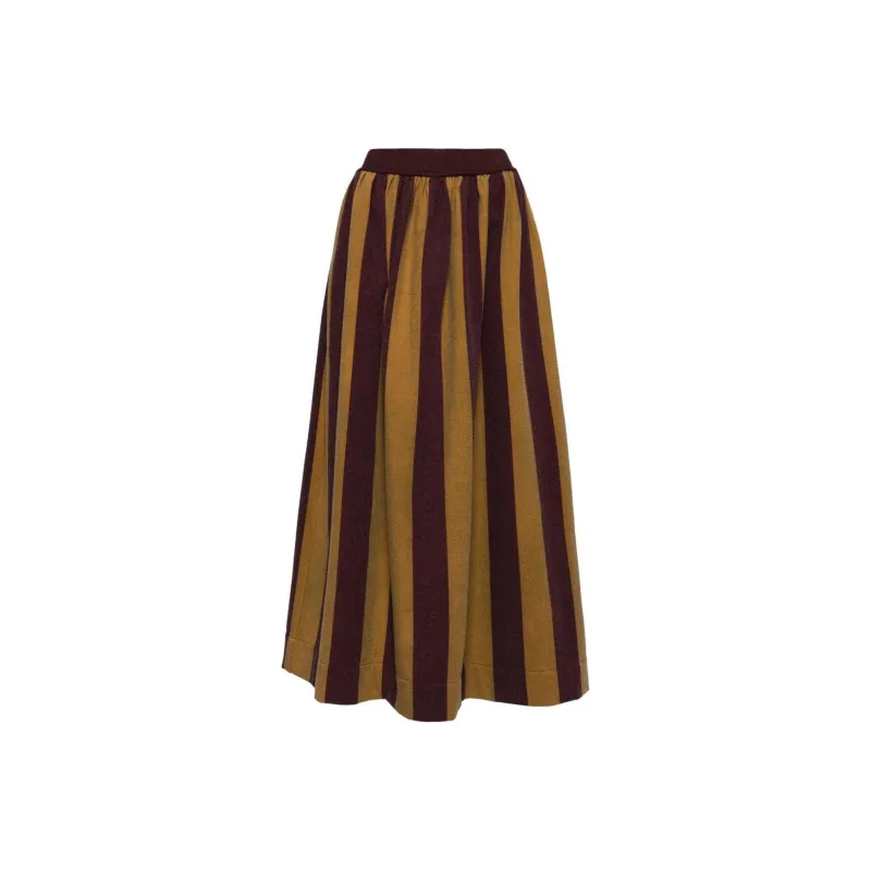 UMA WANG Striped A line Midi Skirt-0
