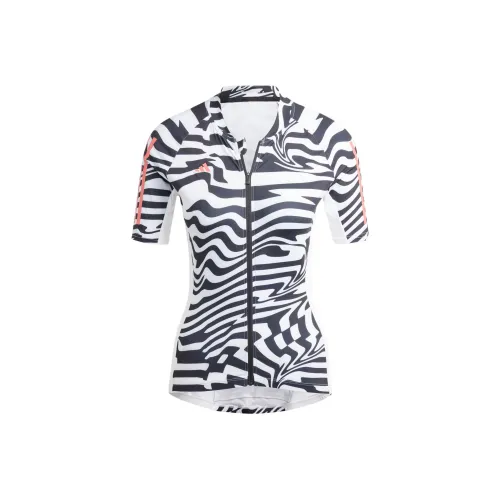 Adidas Essentials 3-Stripes Fast Zebra Cycling Jersey Cycling Clothing Women's Black White